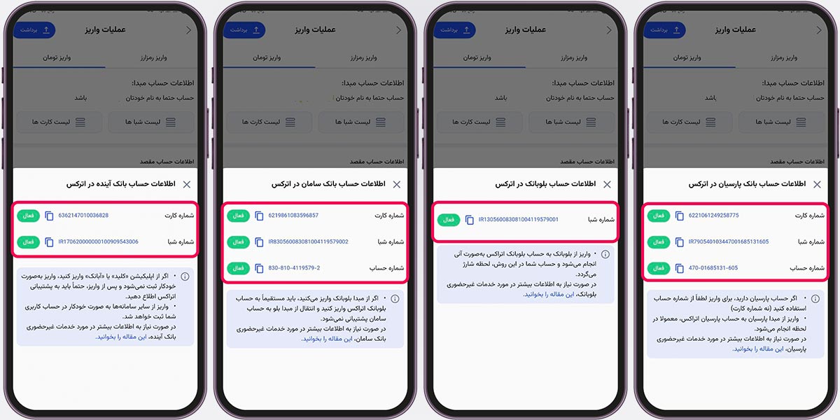 واریز به حساب اتراکس