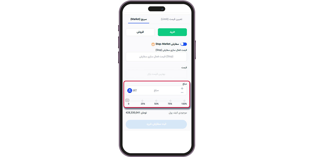 قیمت فعال‌سازی سفارش Stop-Market