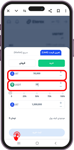 سفارش limit در اتراکس